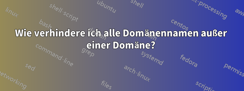 Wie verhindere ich alle Domänennamen außer einer Domäne?