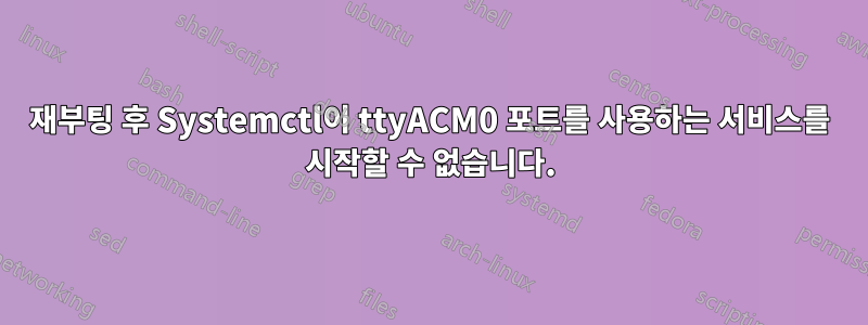 재부팅 후 Systemctl이 ttyACM0 포트를 사용하는 서비스를 시작할 수 없습니다.