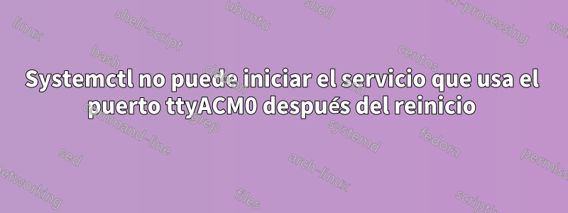 Systemctl no puede iniciar el servicio que usa el puerto ttyACM0 después del reinicio