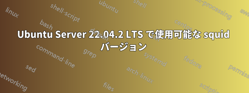 Ubuntu Server 22.04.2 LTS で使用可能な squid バージョン