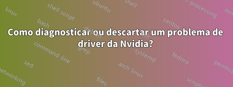 Como diagnosticar ou descartar um problema de driver da Nvidia?