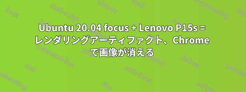 Ubuntu 20.04 focus + Lenovo P15s = レンダリングアーティファクト、Chrome で画像が消える