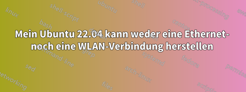 Mein Ubuntu 22.04 kann weder eine Ethernet- noch eine WLAN-Verbindung herstellen