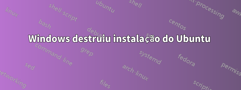 Windows destruiu instalação do Ubuntu