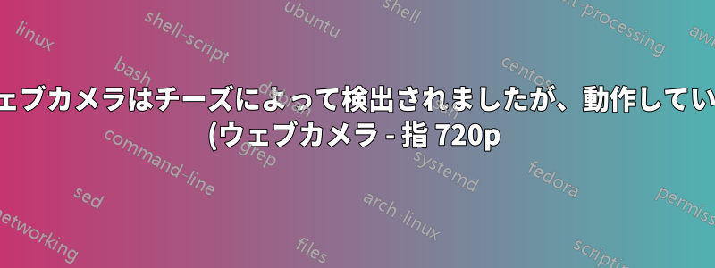 外部ウェブカメラはチーズによって検出されましたが、動作していません (ウェブカメラ - 指 720p)