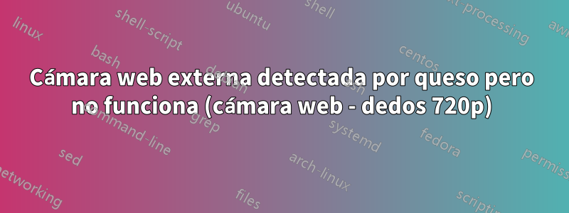 Cámara web externa detectada por queso pero no funciona (cámara web - dedos 720p)