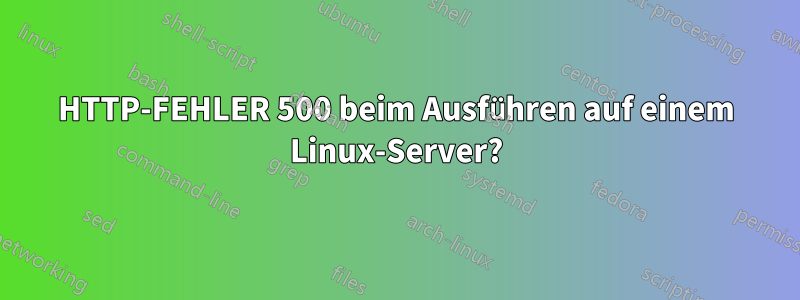 HTTP-FEHLER 500 beim Ausführen auf einem Linux-Server?