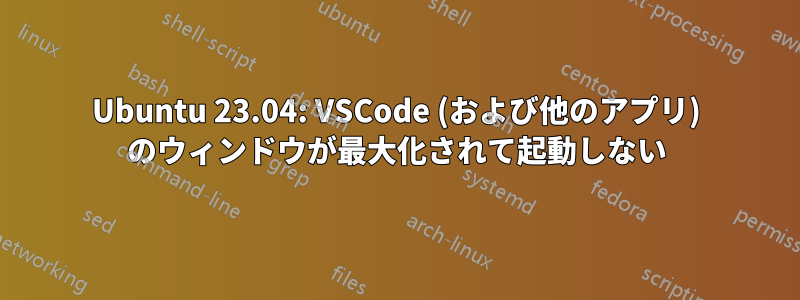 Ubuntu 23.04: VSCode (および他のアプリ) のウィンドウが最大化されて起動しない