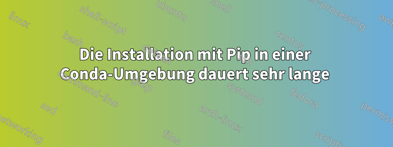 Die Installation mit Pip in einer Conda-Umgebung dauert sehr lange