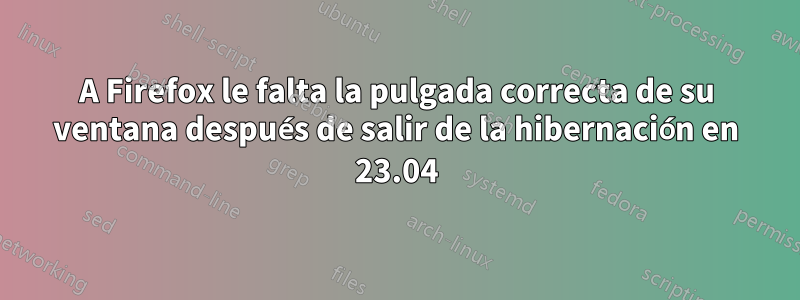 A Firefox le falta la pulgada correcta de su ventana después de salir de la hibernación en 23.04