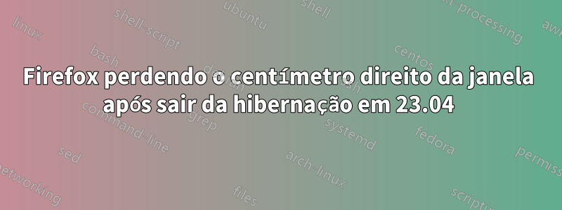 Firefox perdendo o centímetro direito da janela após sair da hibernação em 23.04