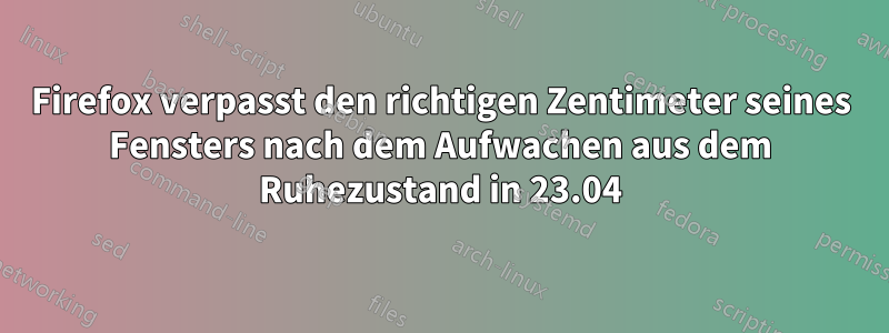 Firefox verpasst den richtigen Zentimeter seines Fensters nach dem Aufwachen aus dem Ruhezustand in 23.04