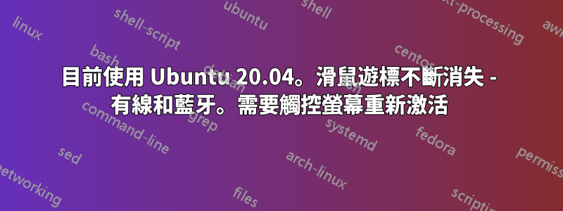 目前使用 Ubuntu 20.04。滑鼠遊標不斷消失 - 有線和藍牙。需要觸控螢幕重新激活