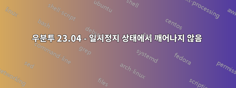 우분투 23.04 - 일시정지 상태에서 깨어나지 않음