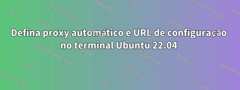 Defina proxy automático e URL de configuração no terminal Ubuntu 22.04