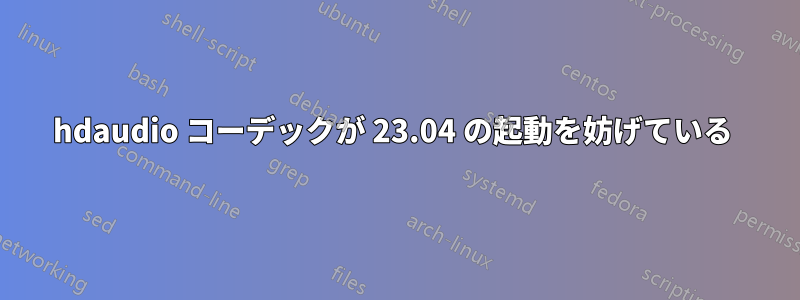 hdaudio コーデックが 23.04 の起動を妨げている 