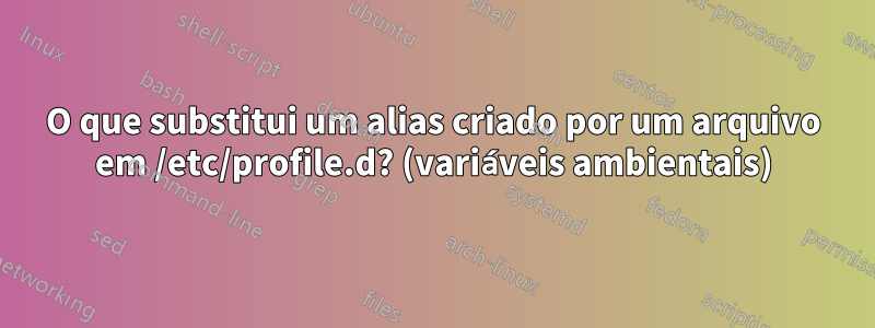 O que substitui um alias criado por um arquivo em /etc/profile.d? (variáveis ​​ambientais)