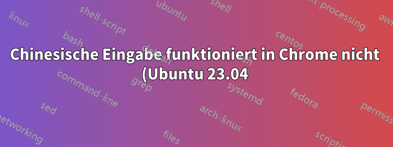 Chinesische Eingabe funktioniert in Chrome nicht (Ubuntu 23.04)