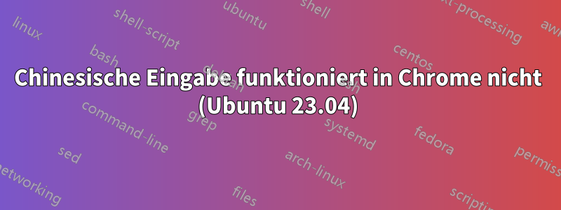 Chinesische Eingabe funktioniert in Chrome nicht (Ubuntu 23.04)