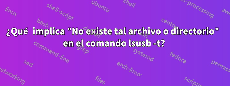 ¿Qué implica "No existe tal archivo o directorio" en el comando lsusb -t?