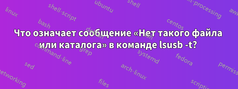 Что означает сообщение «Нет такого файла или каталога» в команде lsusb -t?