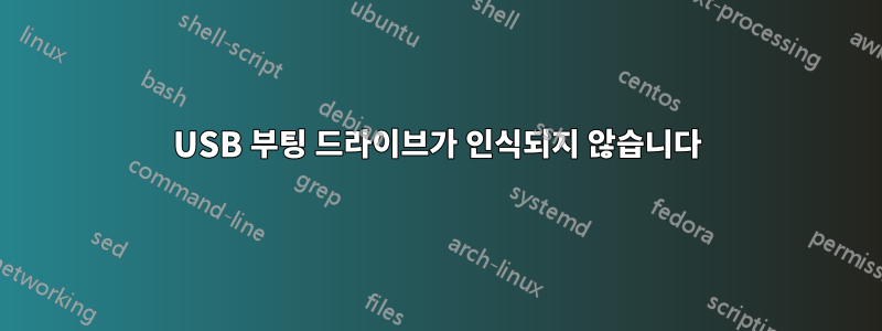 USB 부팅 드라이브가 인식되지 않습니다