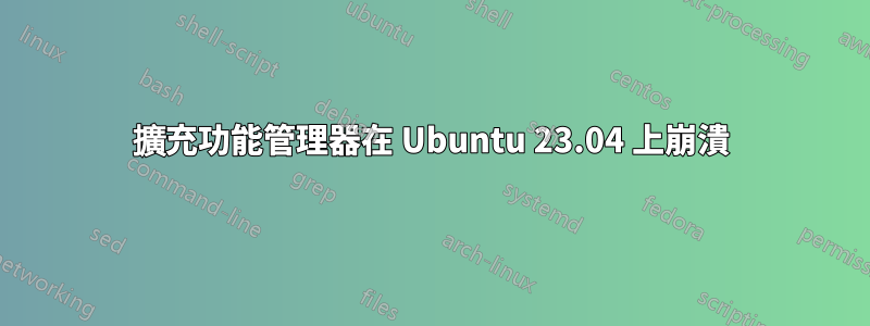 擴充功能管理器在 Ubuntu 23.04 上崩潰