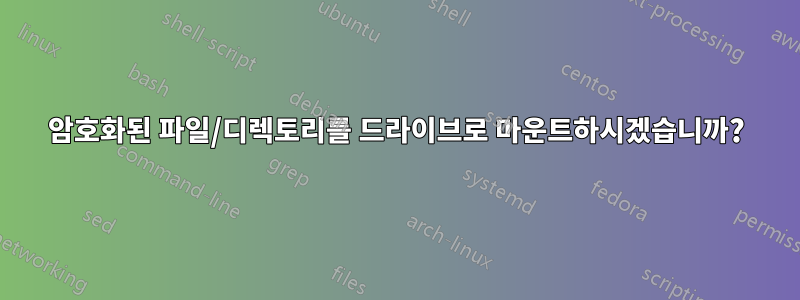 암호화된 파일/디렉토리를 드라이브로 마운트하시겠습니까?