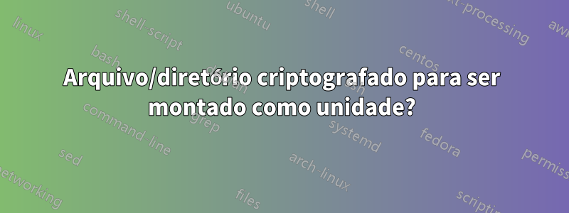 Arquivo/diretório criptografado para ser montado como unidade?