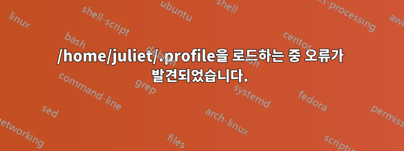 /home/juliet/.profile을 로드하는 중 오류가 발견되었습니다.