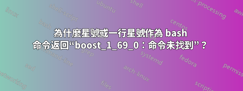 為什麼星號或一行星號作為 bash 命令返回“boost_1_69_0：命令未找到”？