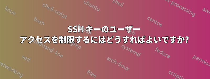 SSH キーのユーザー アクセスを制限するにはどうすればよいですか?