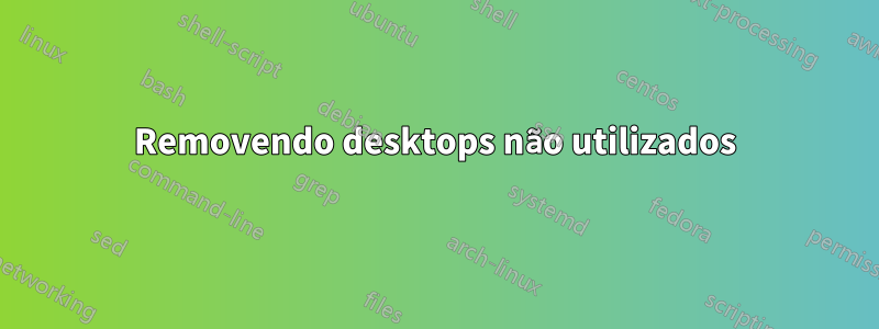 Removendo desktops não utilizados