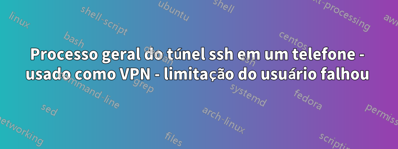 Processo geral do túnel ssh em um telefone - usado como VPN - limitação do usuário falhou