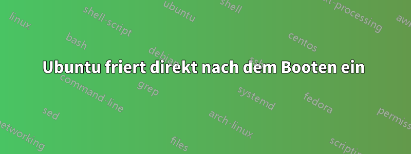 Ubuntu friert direkt nach dem Booten ein