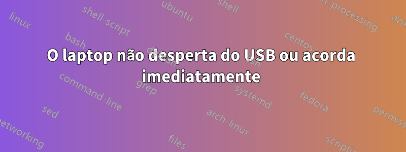 O laptop não desperta do USB ou acorda imediatamente