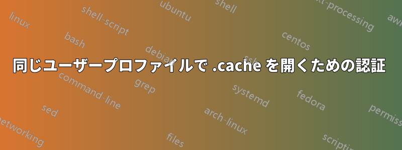 同じユーザープロファイルで .cache を開くための認証