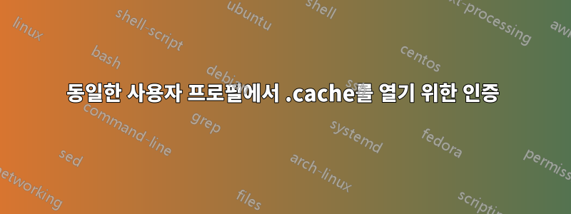 동일한 사용자 프로필에서 .cache를 열기 위한 인증