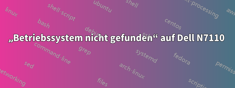 „Betriebssystem nicht gefunden“ auf Dell N7110