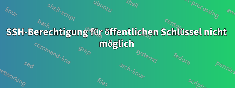 SSH-Berechtigung für öffentlichen Schlüssel nicht möglich