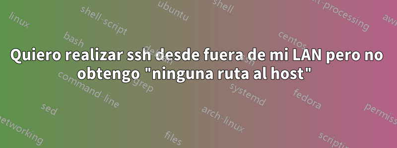 Quiero realizar ssh desde fuera de mi LAN pero no obtengo "ninguna ruta al host"