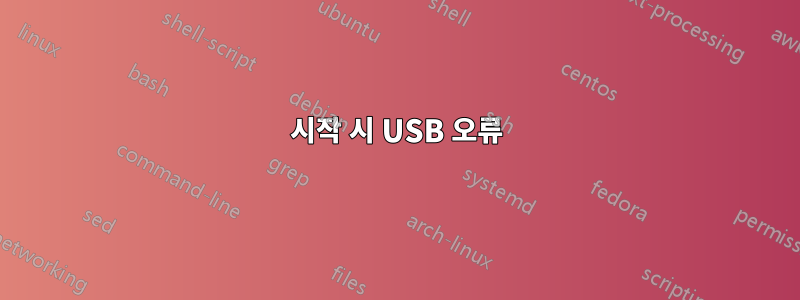 시작 시 USB 오류