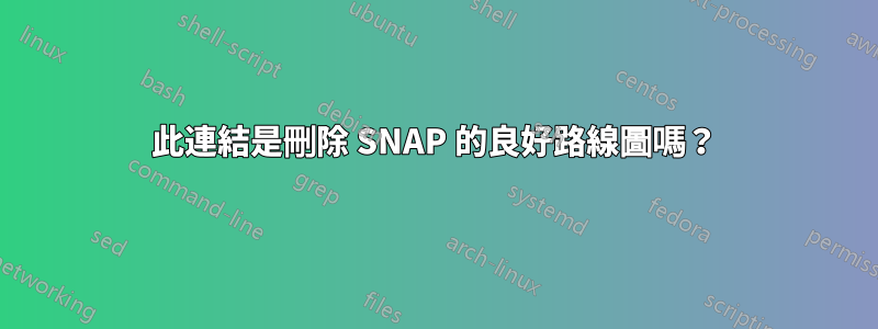 此連結是刪除 SNAP 的良好路線圖嗎？