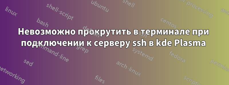 Невозможно прокрутить в терминале при подключении к серверу ssh в kde Plasma