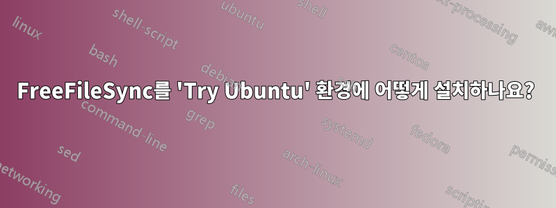 FreeFileSync를 'Try Ubuntu' 환경에 어떻게 설치하나요?