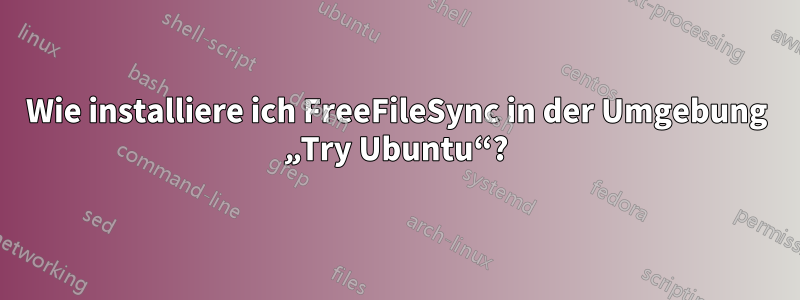 Wie installiere ich FreeFileSync in der Umgebung „Try Ubuntu“?