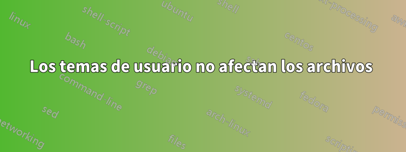 Los temas de usuario no afectan los archivos