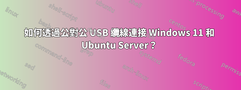 如何透過公對公 USB 纜線連接 Windows 11 和 Ubuntu Server？