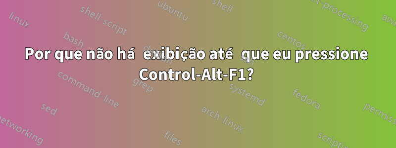 Por que não há exibição até que eu pressione Control-Alt-F1?