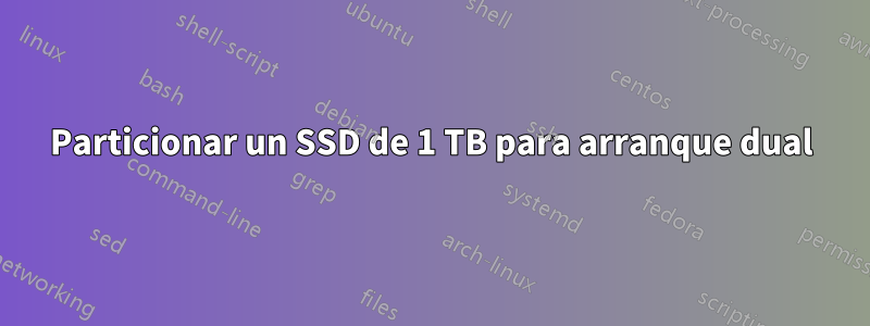 Particionar un SSD de 1 TB para arranque dual